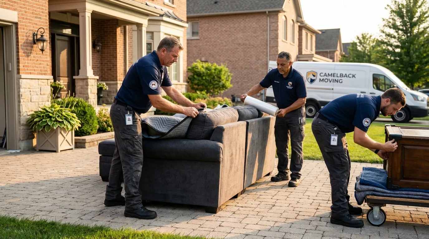Large estate moving crew wrapping furniture in Marysville, KS